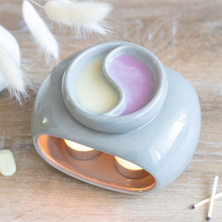 White Double Oil and Wax Melt Burner