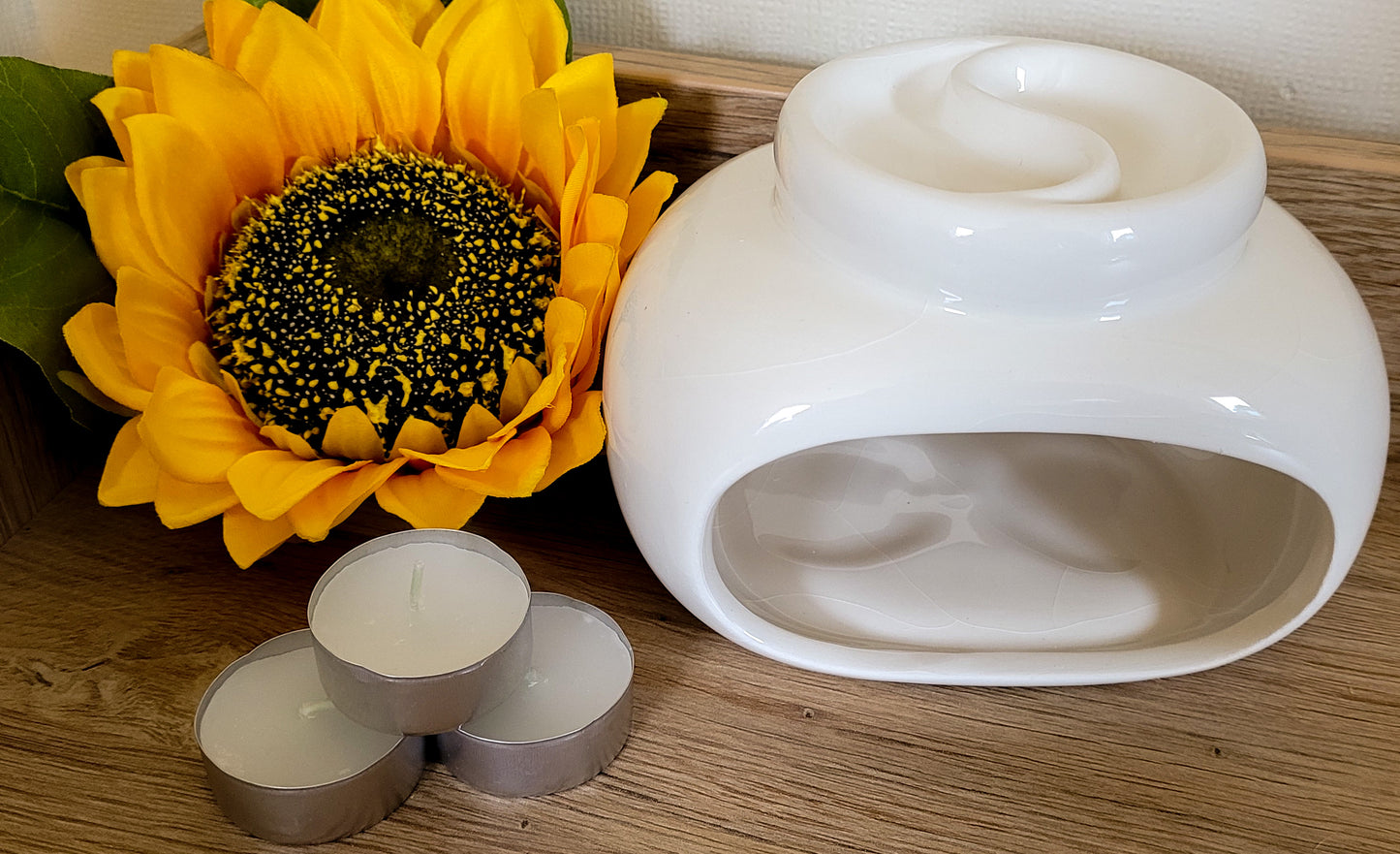 White Double Oil and Wax Melt Burner